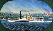 James Bard Confidence, Hudson River steamboat built 1849, later transferred to California Germany oil painting artist